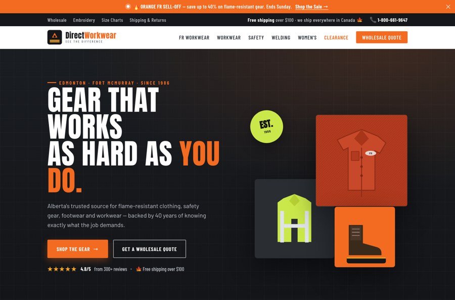 Direct Workwear website